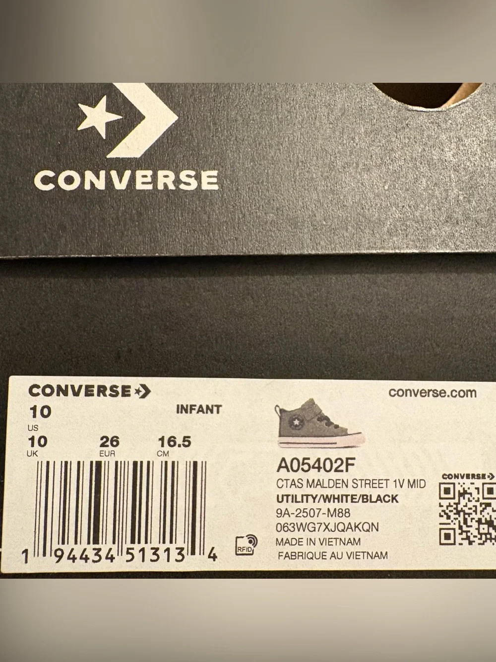 Converse Chuck Taylor All Star Easy On Strap Mid-Top Shoe Army Green Toddler 10C